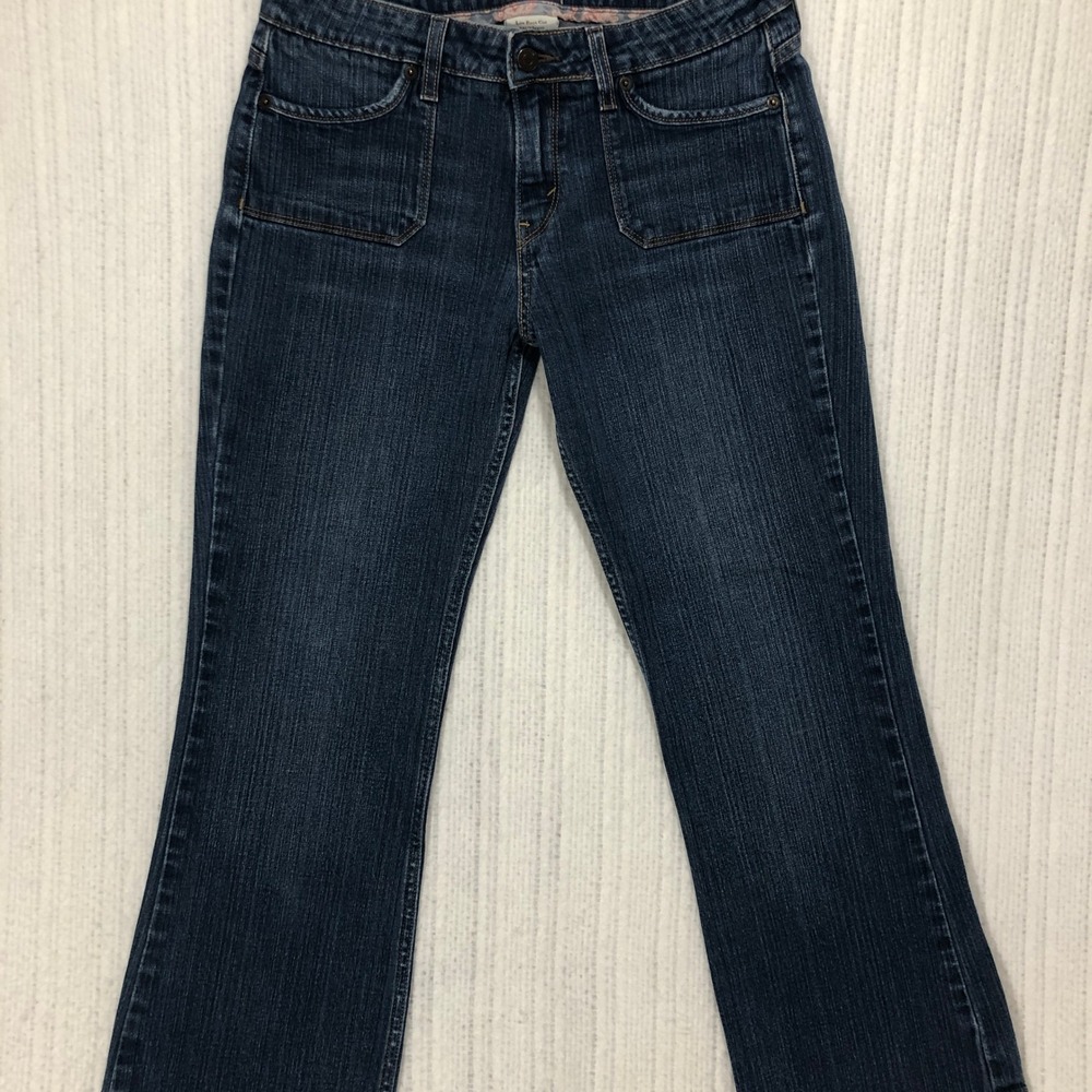 Levis 545 Low Boot Cut Jeans Dark Wash Patch Pockets Blue Denim Womens 10 Medium